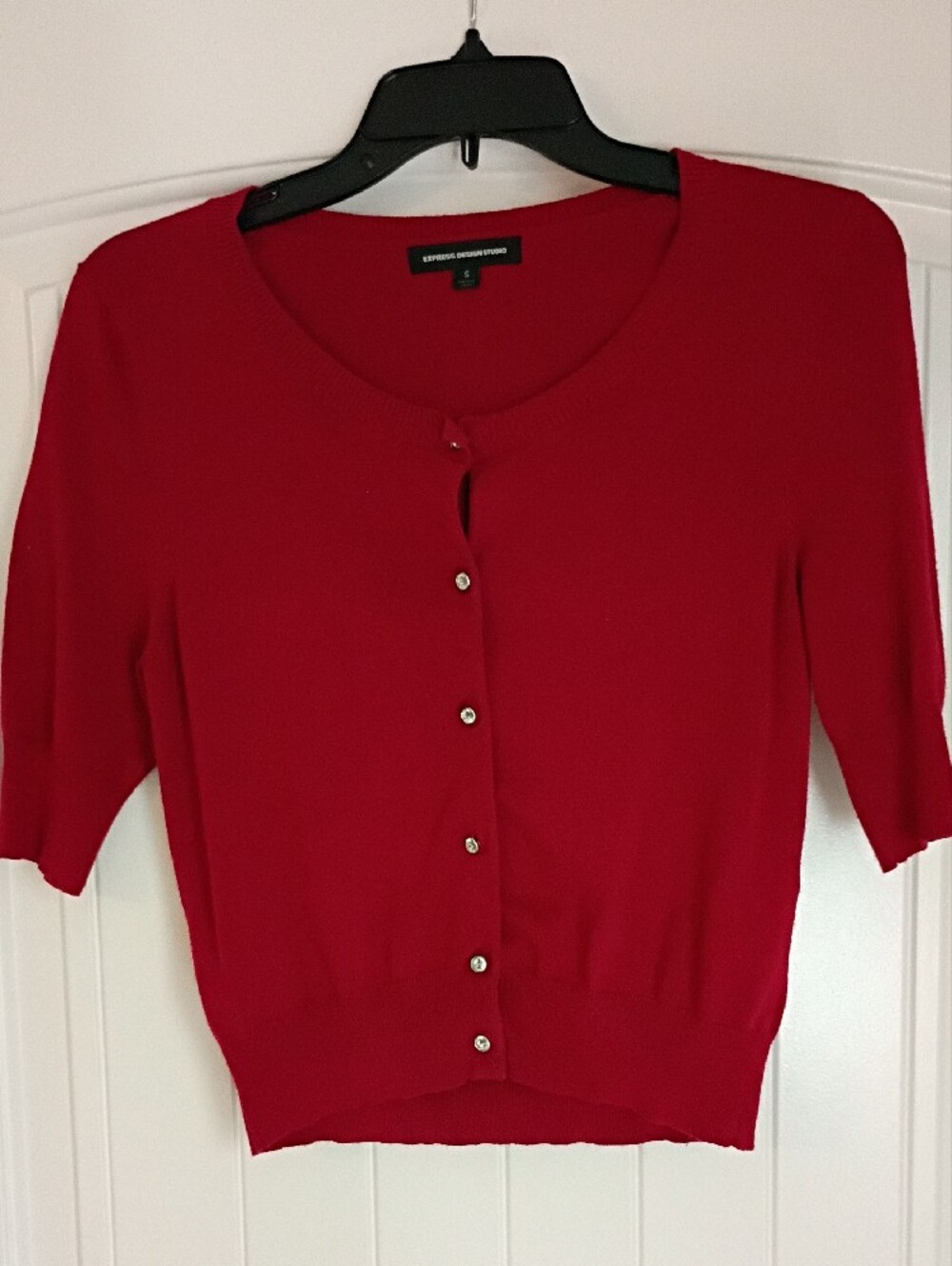 Express Red Knit Top with Branded Tag